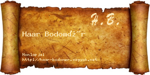 Haar Bodomér névjegykártya